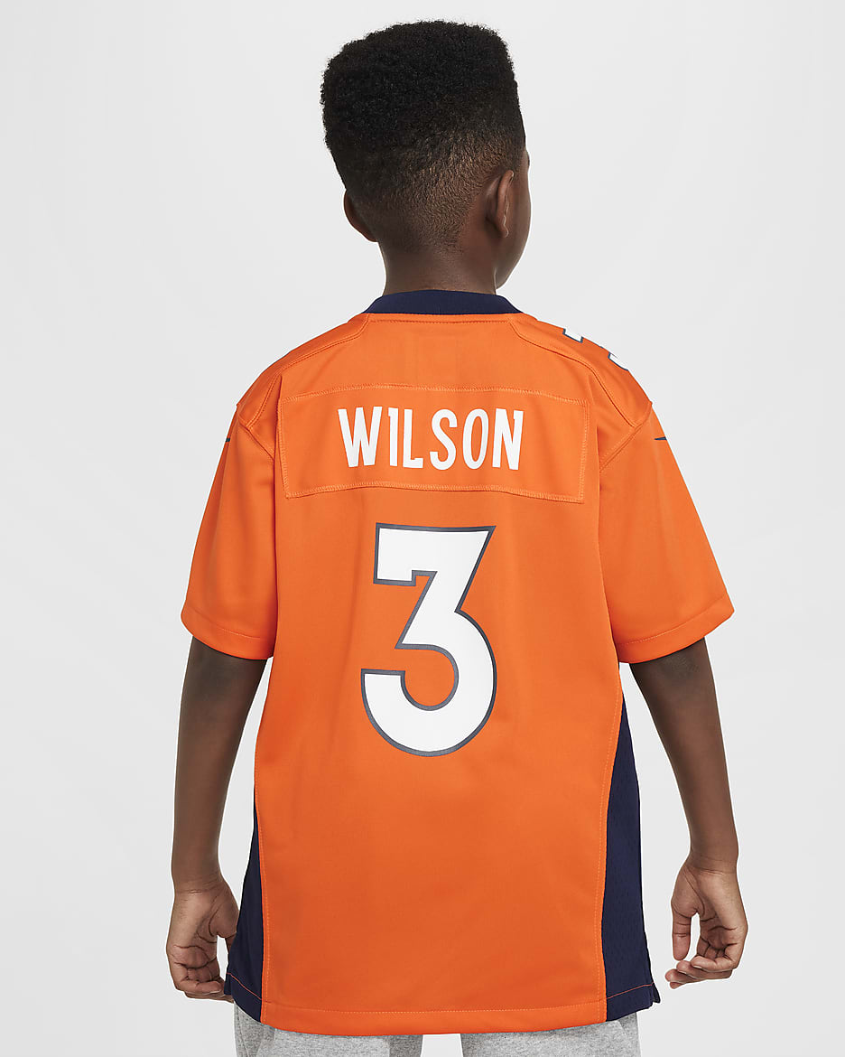 NFL Denver Broncos Russell Wilson Older Kids Game American Football Jersey